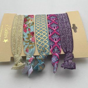 France Luxe L.Erickson Women Hair Ties Set of 5 Hair Pony Multi color Pony Tails